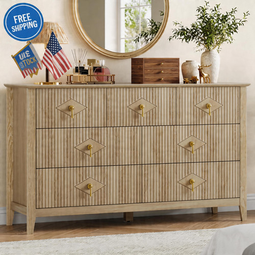 Fluted drawers dresser - dresser, for